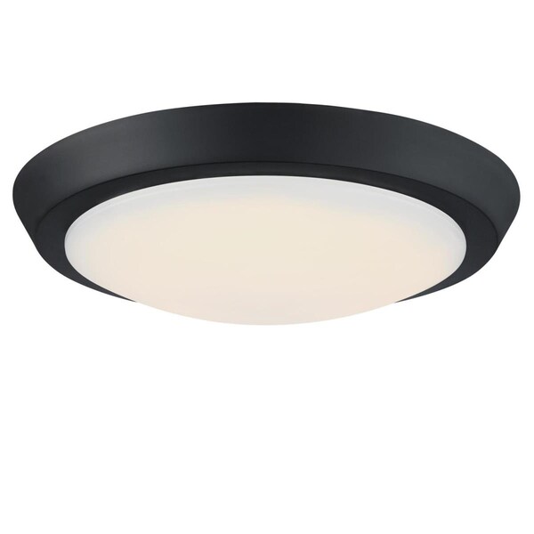 Fixture Ceiling LED Dimmable Flush-Mount 20W Trad 11In, Matte Black Acrylic Shd
